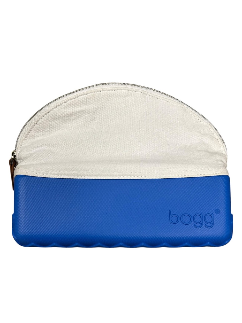 Beauty and the Bogg Cosmetic Bag Royal Blue and White Preowned